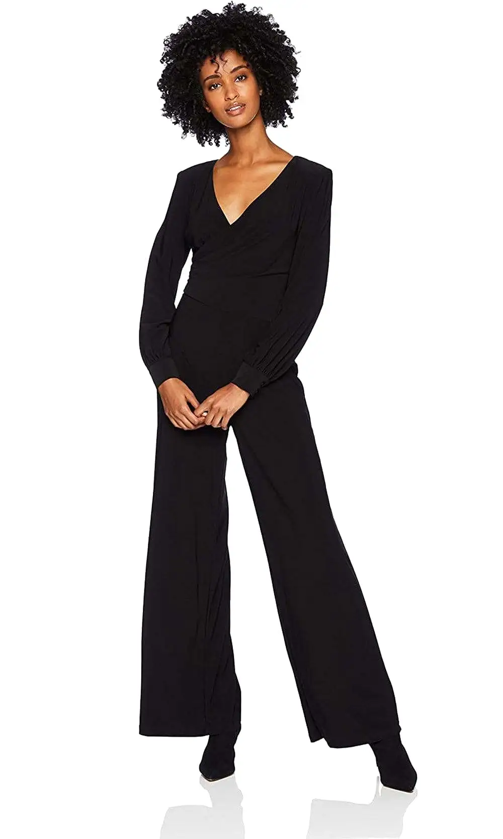 Adrianna Papell - AP1D102822 Bishop Sleeve Surplice Bodice Jumpsuit