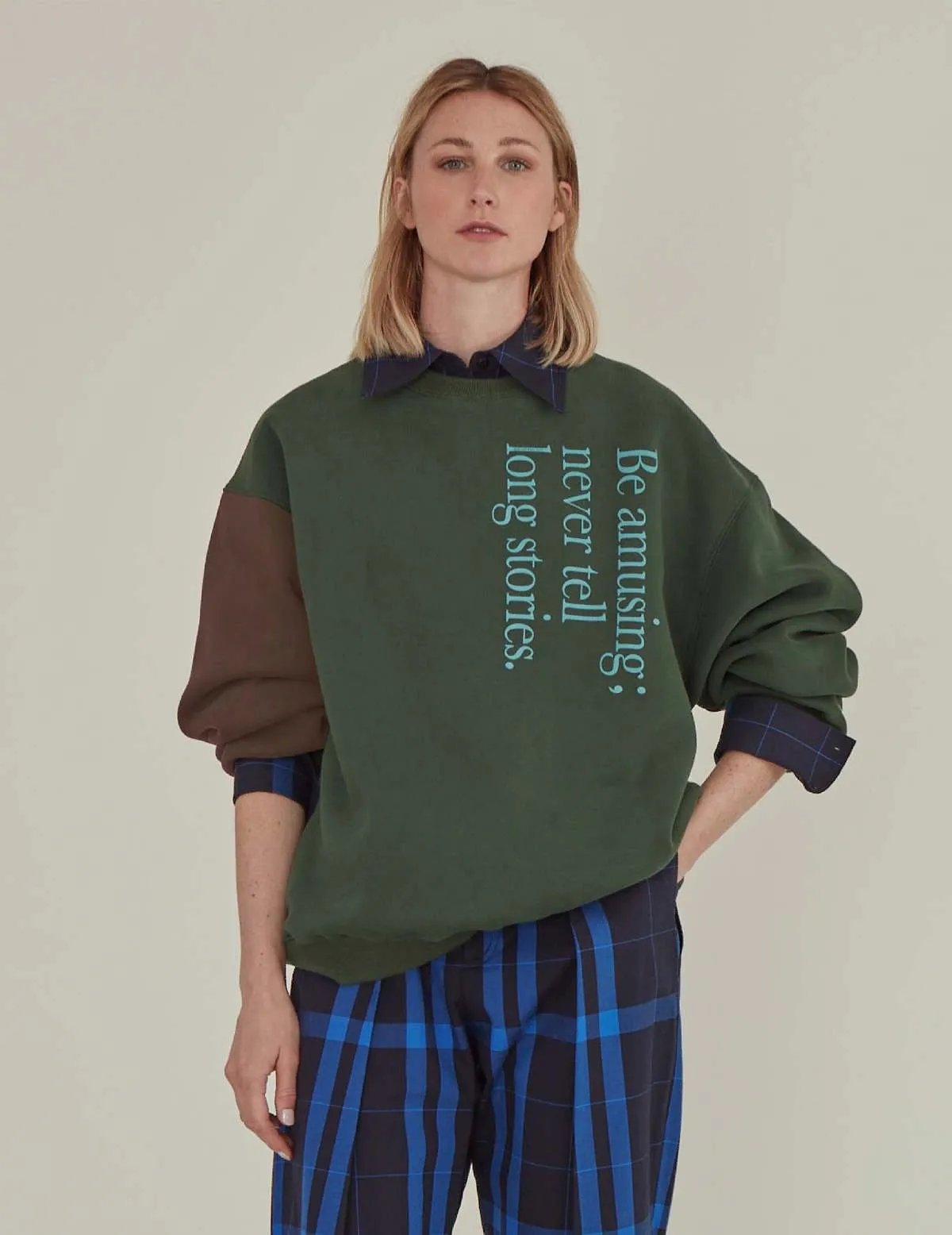 Be Amusing Oversized Sweatshirt - Green