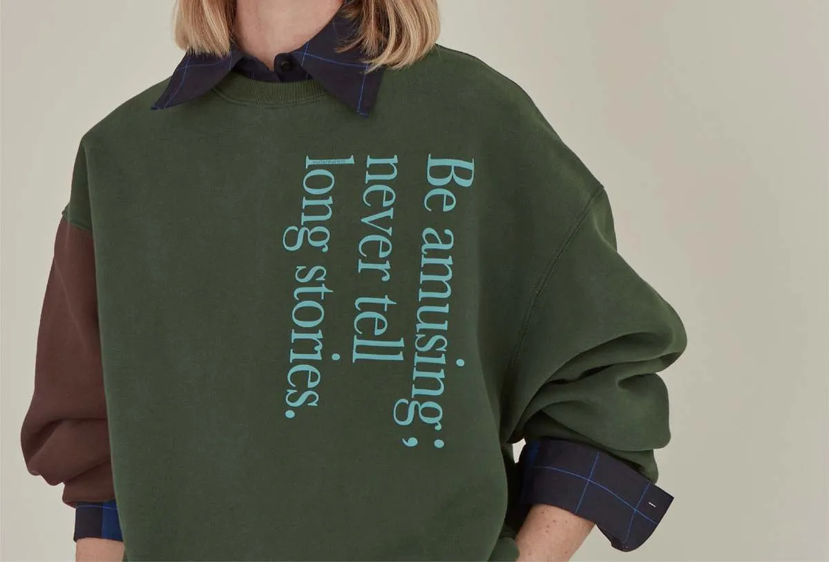 Be Amusing Oversized Sweatshirt - Green