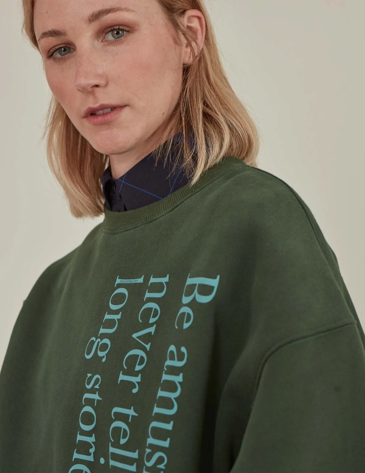 Be Amusing Oversized Sweatshirt - Green