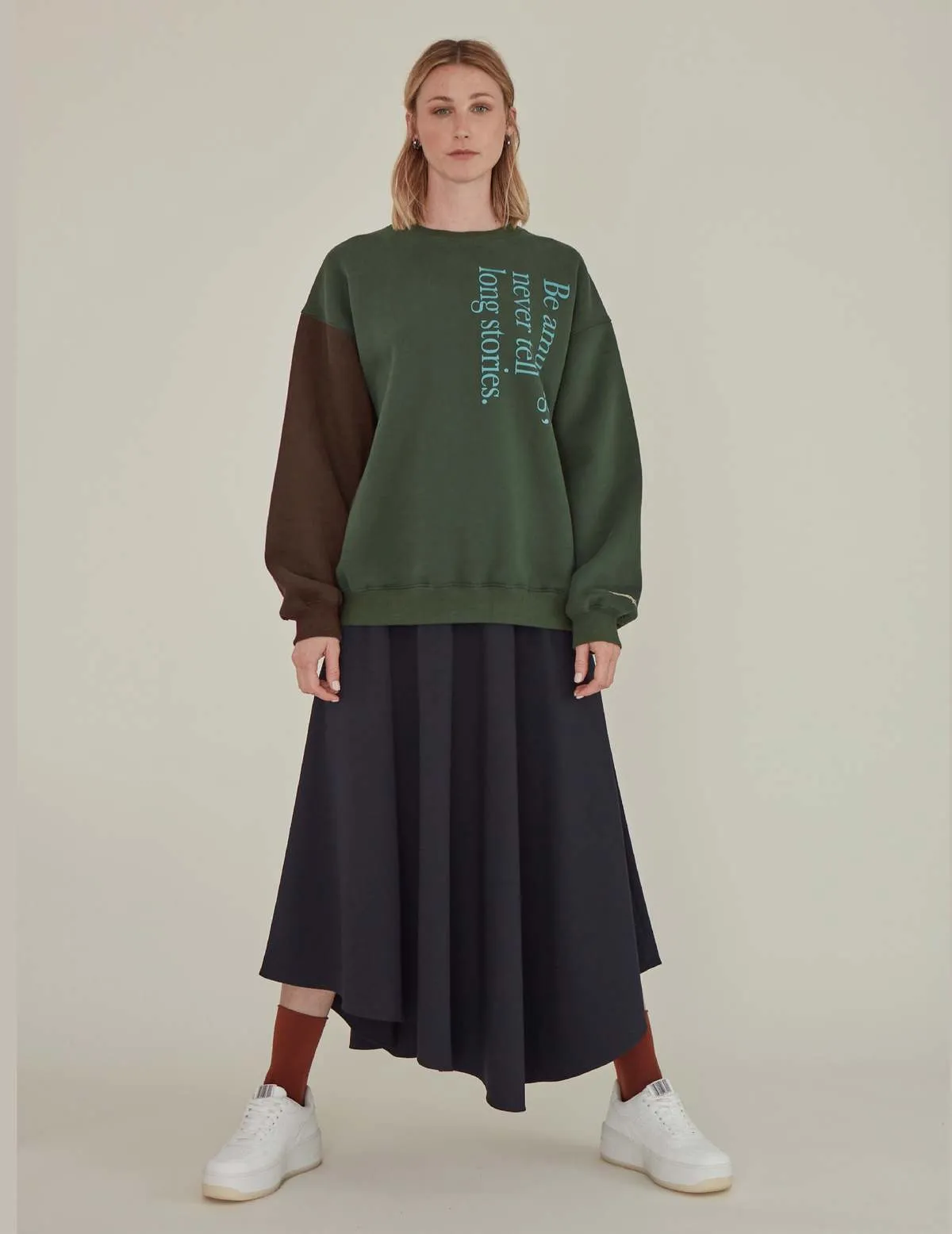 Be Amusing Oversized Sweatshirt - Green