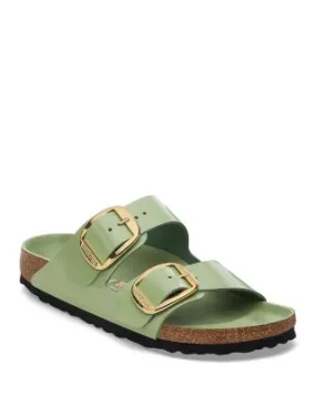 Birkenstock Women's Arizona Big Buckle Double Strap Green Slide Sandals