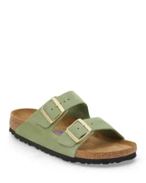 Birkenstock Women's Arizona Big Buckle Double Strap Light Green Slide Sandals