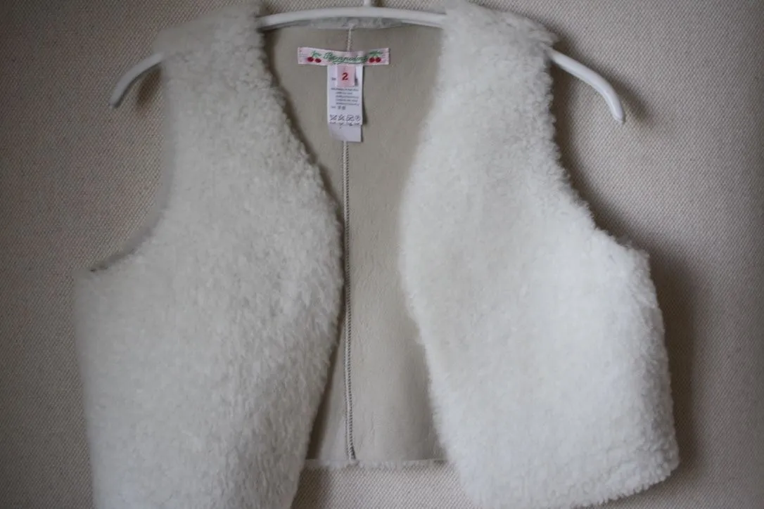 BONPOINT BABY PALOU SHEEPSKIN WAISTCOAT JACKET 2 YEARS