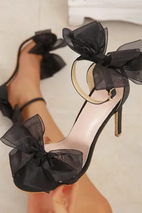 Bow Ankle Strap Stiletto High Heel Sandals