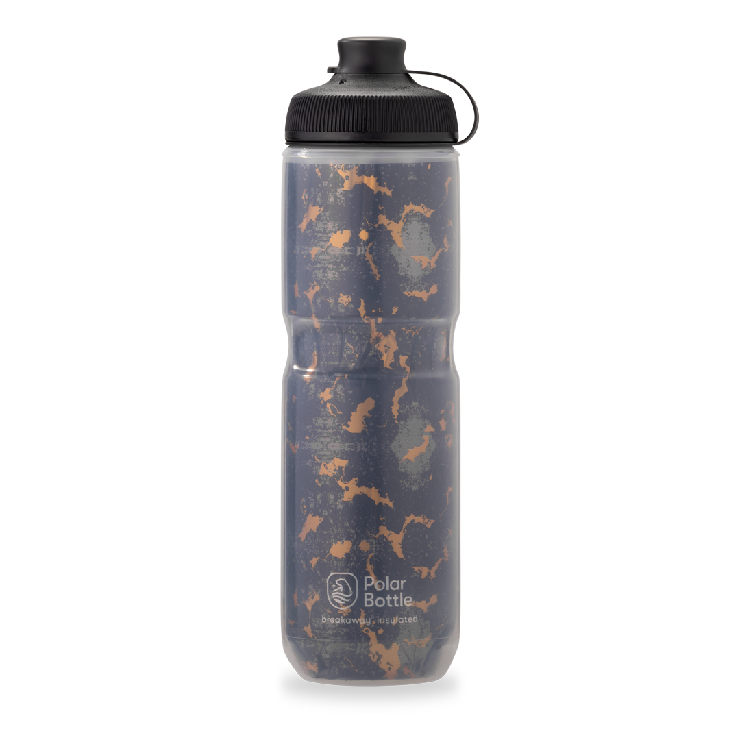 Breakaway Muck Insulated Water Bottle 24 oz Shatter Charcoal/Copper by Polar Bottle Made in USA