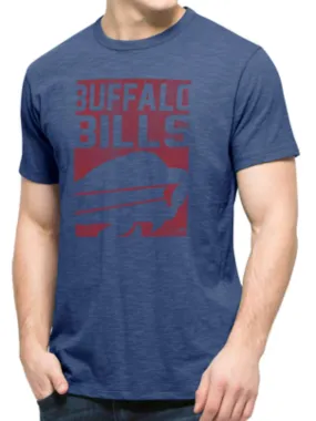 Buffalo Bills 47 Brand Bleacher Blue Block Logo Soft Cotton Scrum T-Shirt