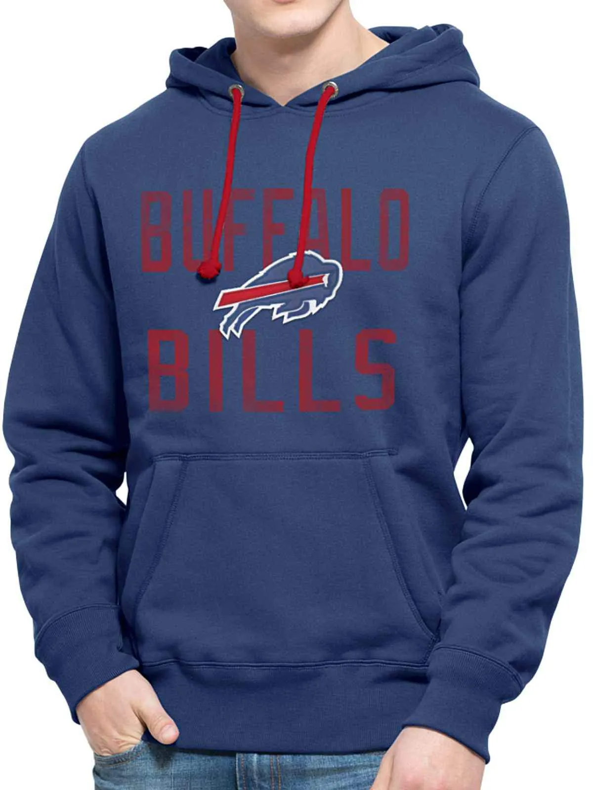 Buffalo Bills 47 Brand Blue Cross-Check Pullover Hoodie Sweatshirt