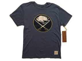 Buffalo Sabres Retro Brand Blue 100% Cotton Short Sleeve Vintage T-Shirt