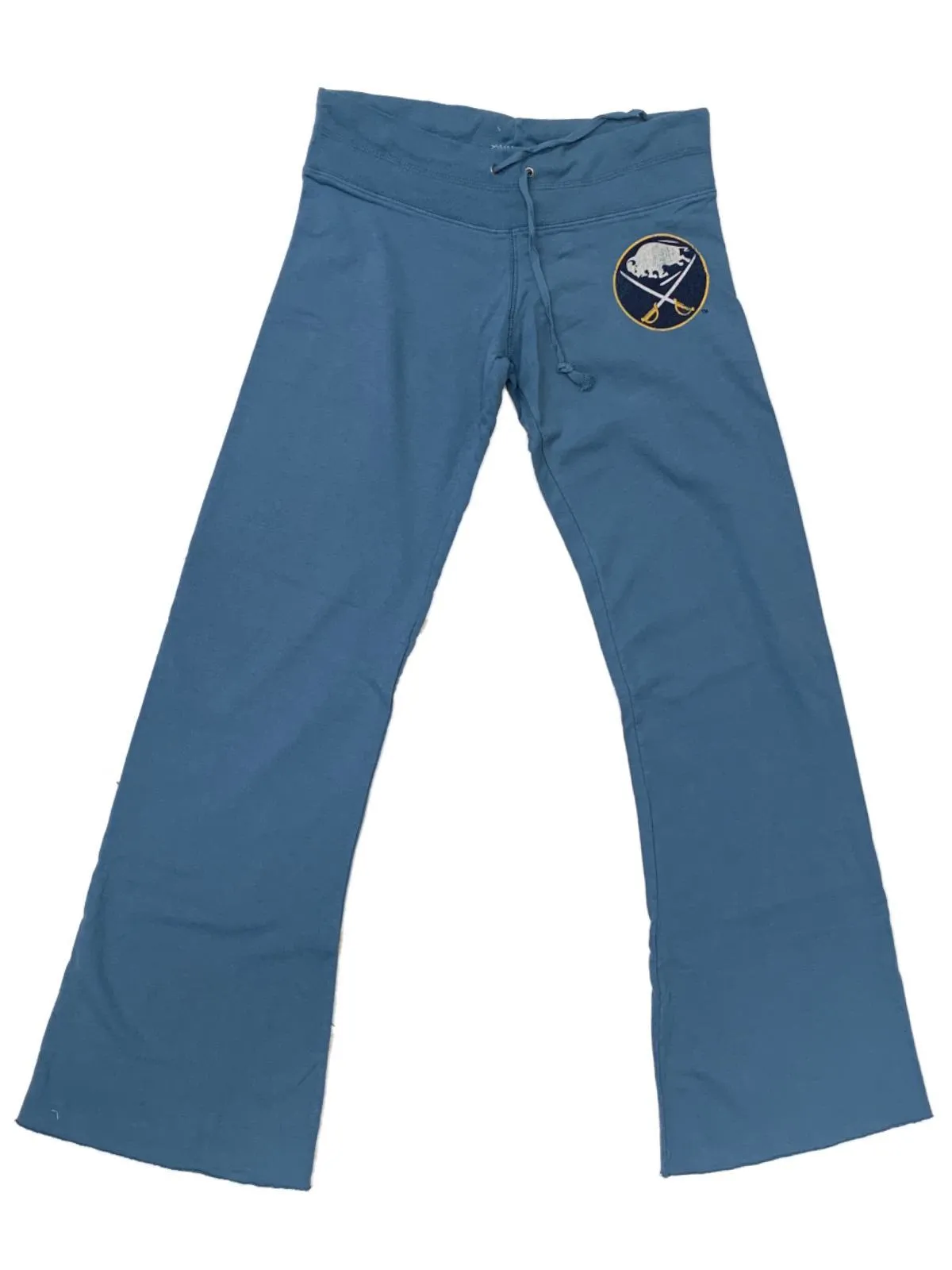 Buffalo Sabres Retro Brand WOMEN'S Dusty Blue Raw Edge Drawstring Sweatpants (S)