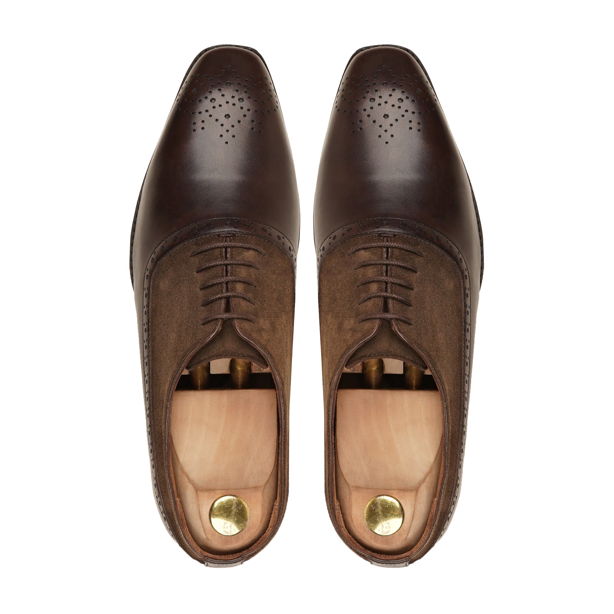 CEDRO - FUSION OF DARK BROWN KID SUEDE OXFORD