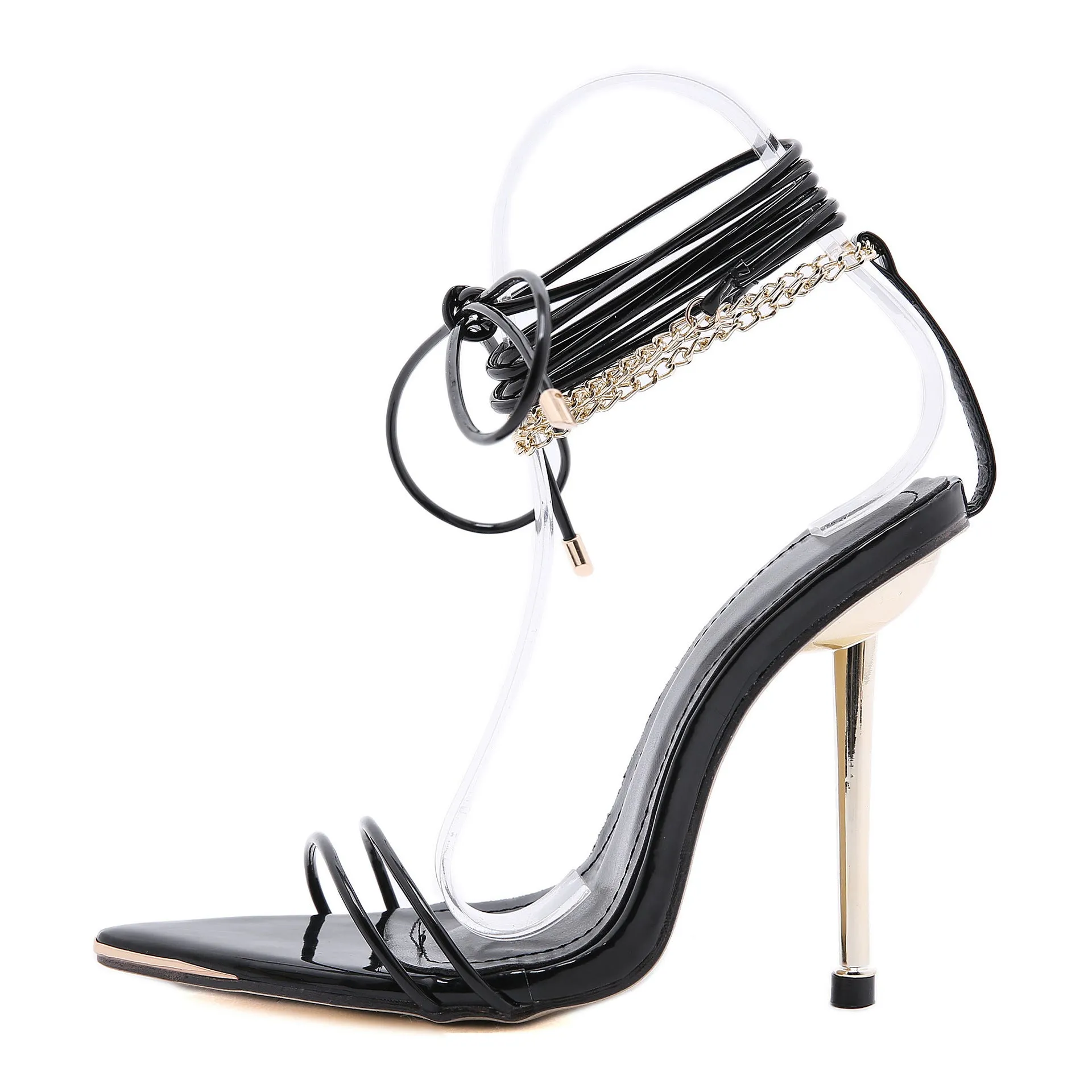 Chain Roman Strap High-heel Sandals