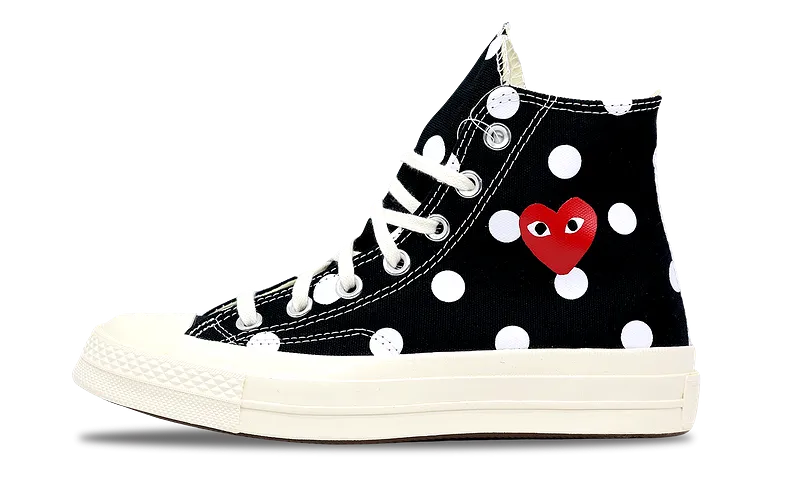 Converse Chuck Taylor All-Star 70 Hi Comme des Garcons PLAY Polka Dot Black