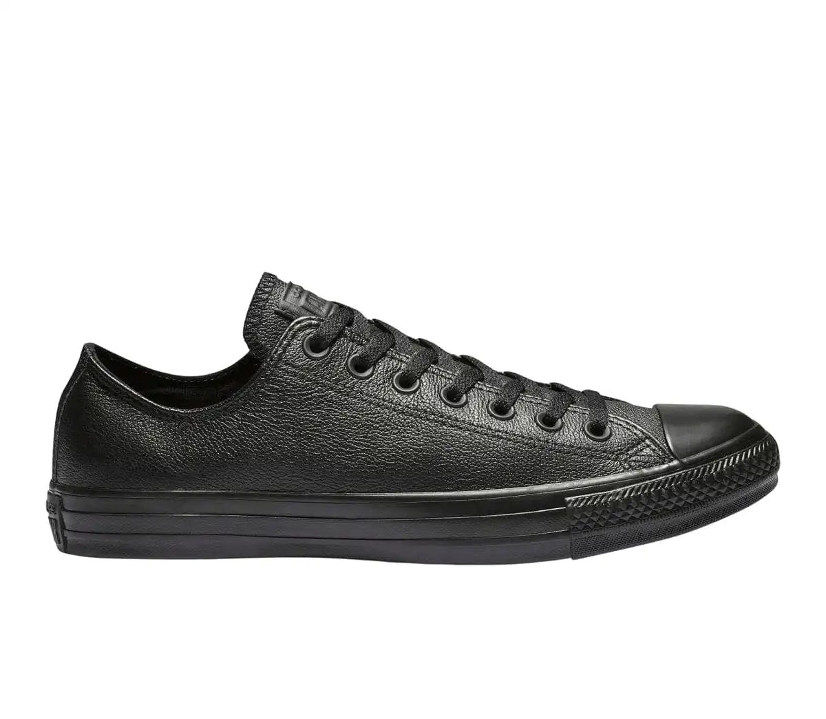 CONVERSE WOMEN'S CHUCK TAYLOR ALL STAR LOW TOP TRIPLE BLACK LEATHER SHOE