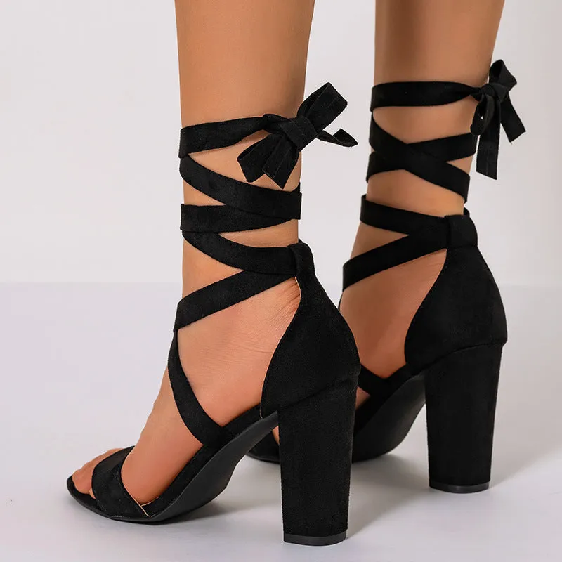 Cross Strap High Heel Sandals