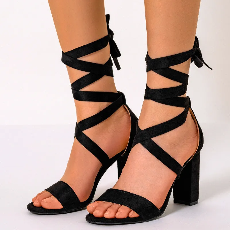 Cross Strap High Heel Sandals