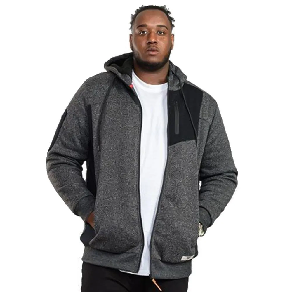 D555 Crofton Sherpa Contrast Pocket Tall Hoody - Charcoal