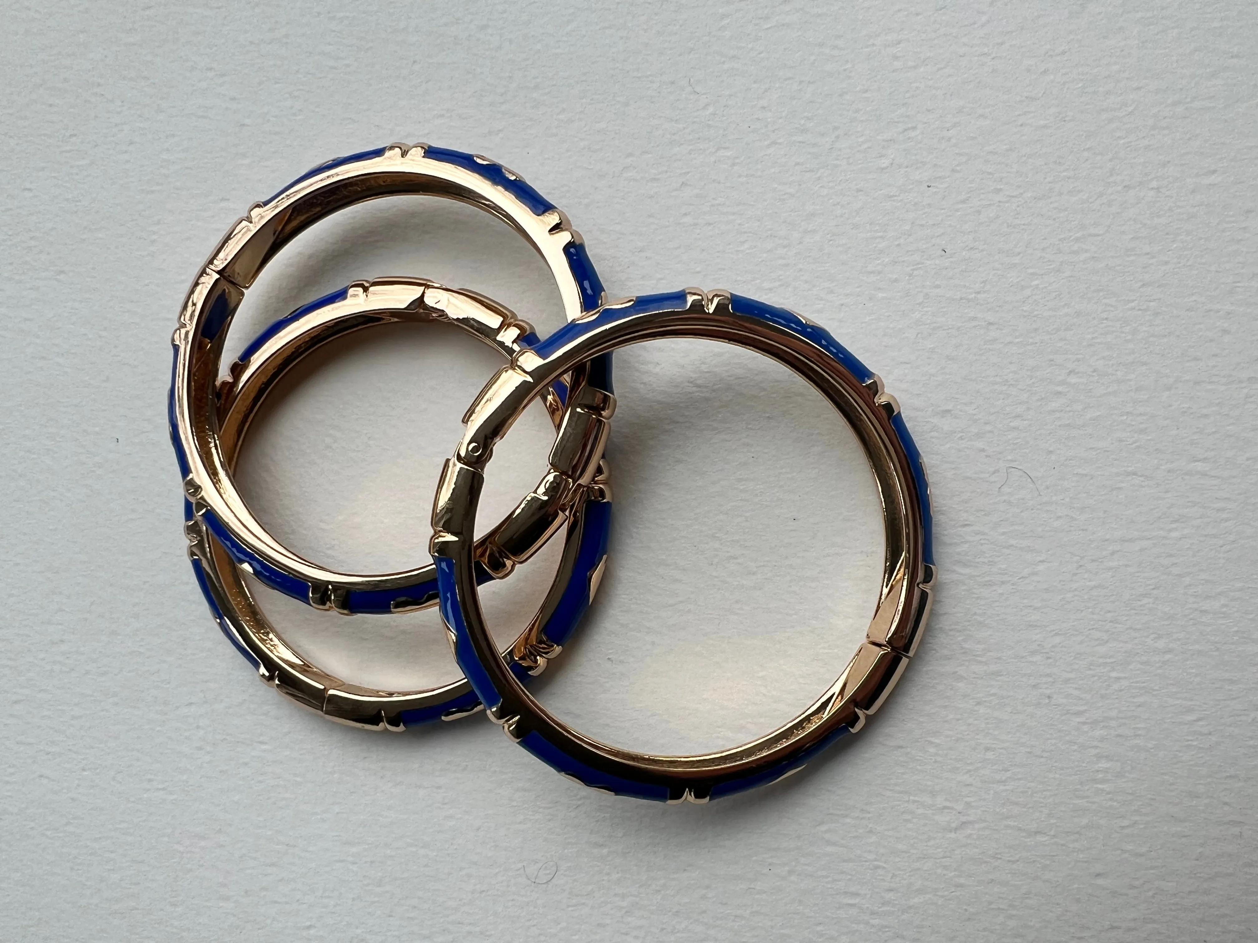 Enamel Bracelets | Gold + Royal Blue