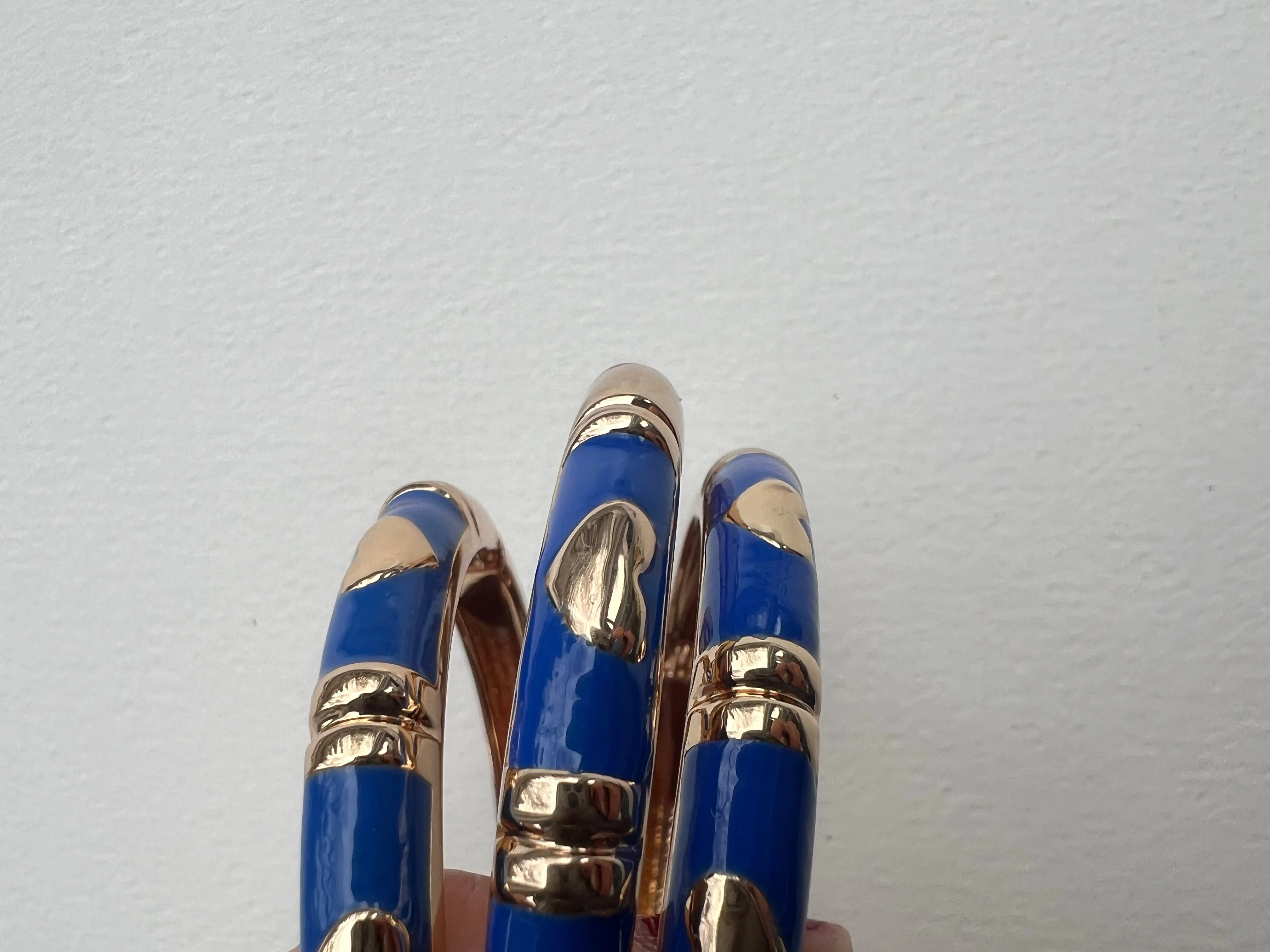 Enamel Bracelets | Gold + Royal Blue