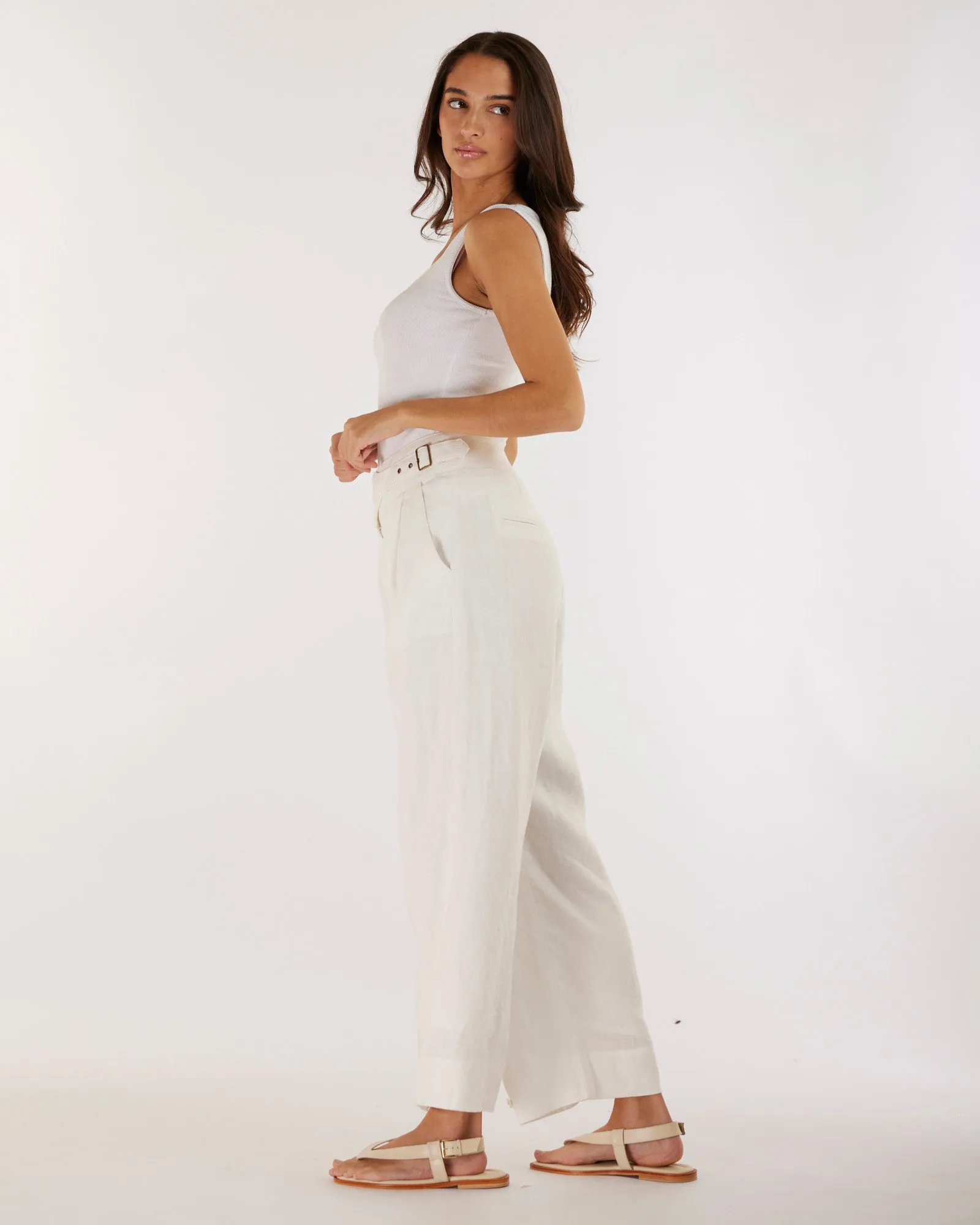 Eugene Linen Pant - White