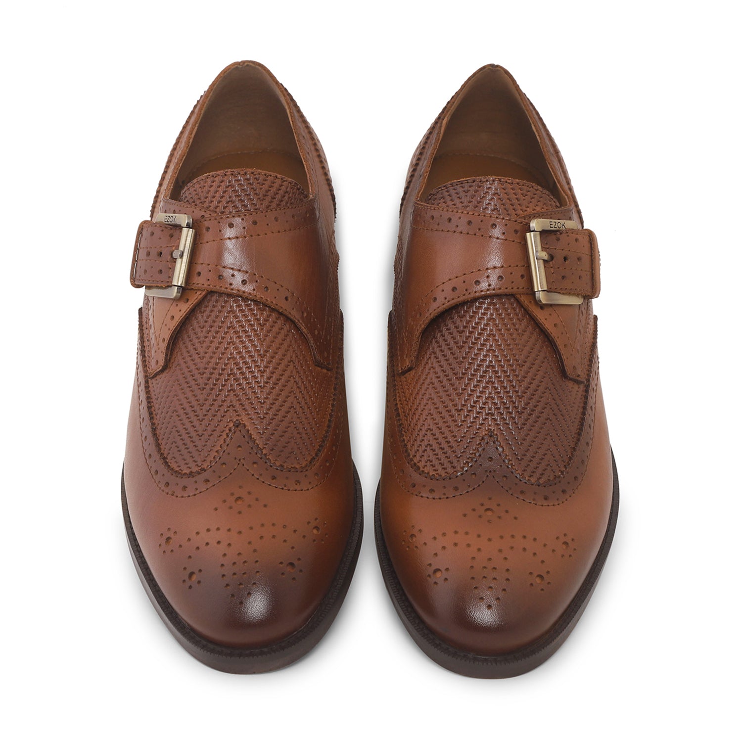 Ezok Tan Single Strap Monk Shoes