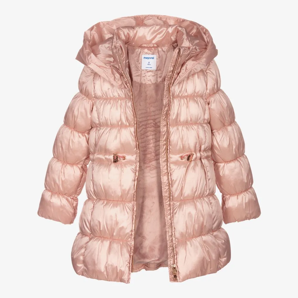 Girls Pink Puffer Coat 