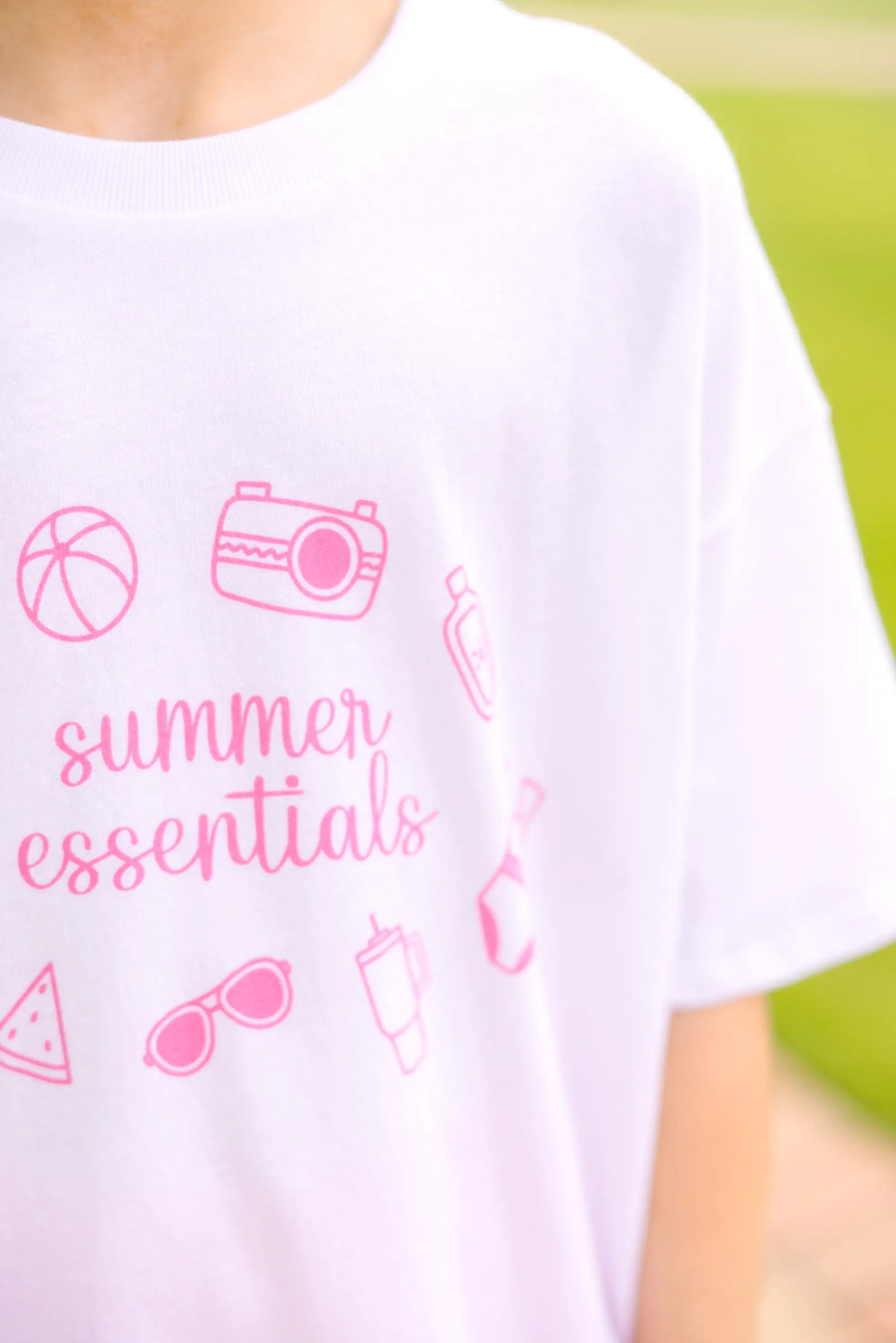 Girls: Summer Essentials White Oversized Graphic Tee