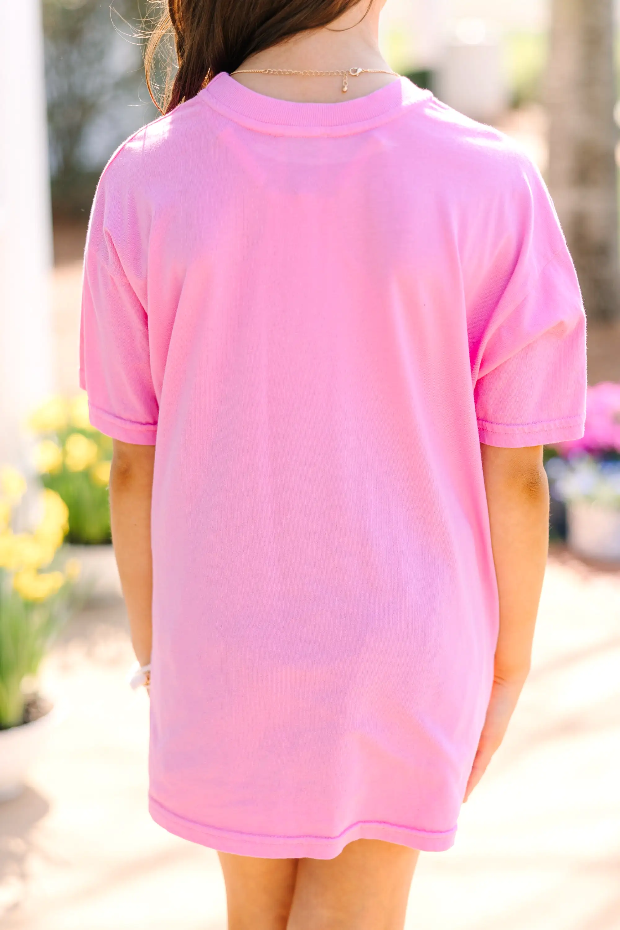 Girls: Summer Should Be Fun Pink Oversized Graphic Tee