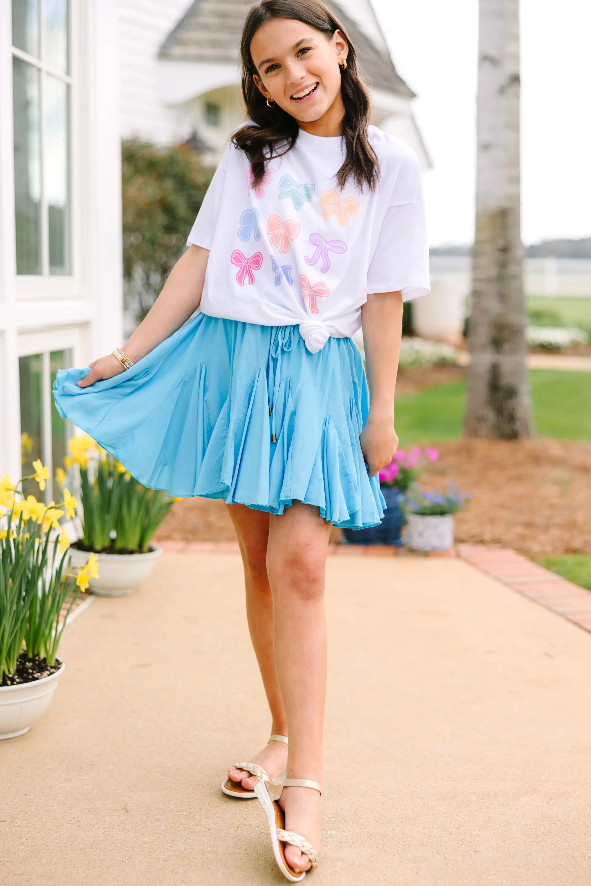 Girls: You're Bowtiful White Oversized Graphic Tee