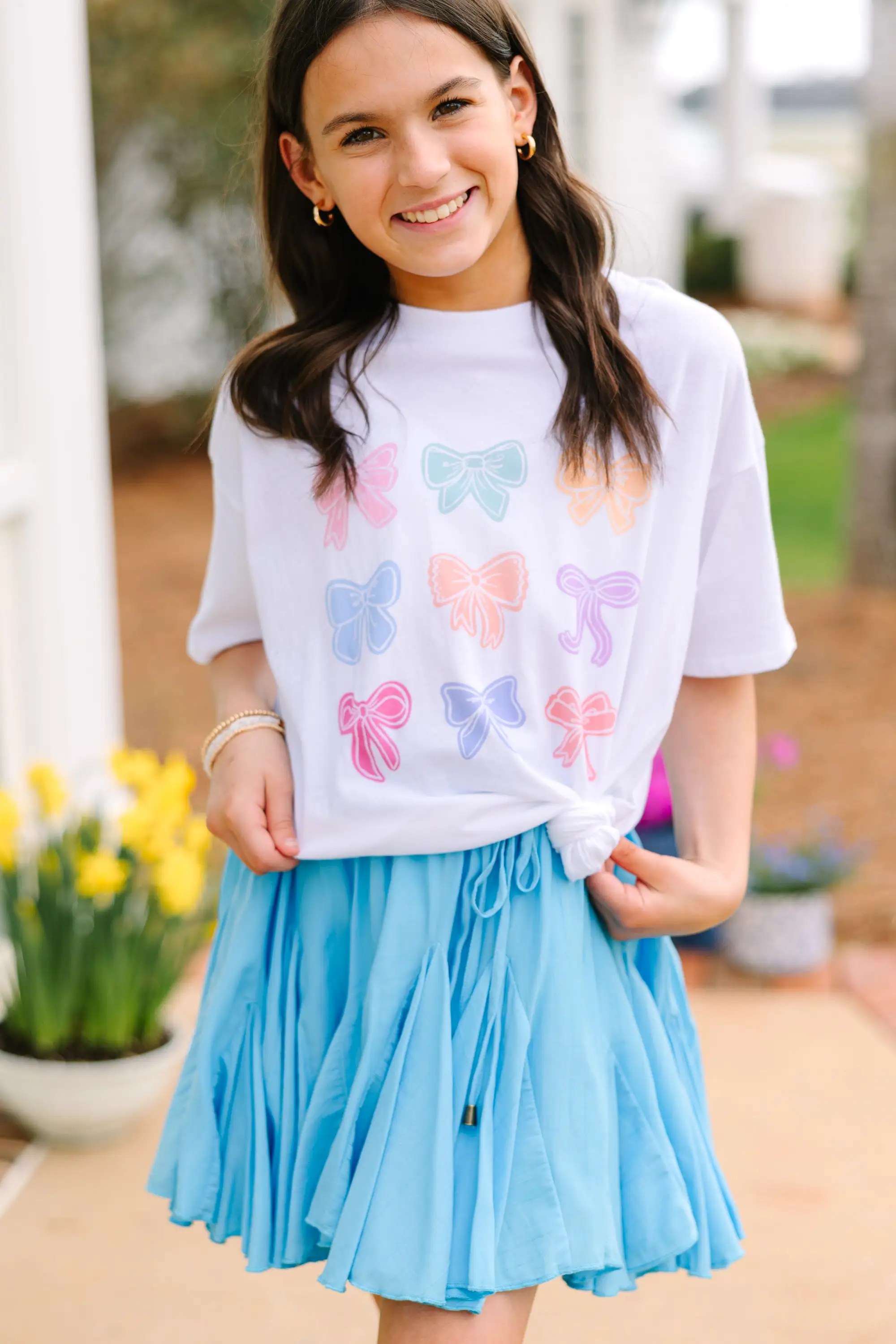 Girls: You're Bowtiful White Oversized Graphic Tee