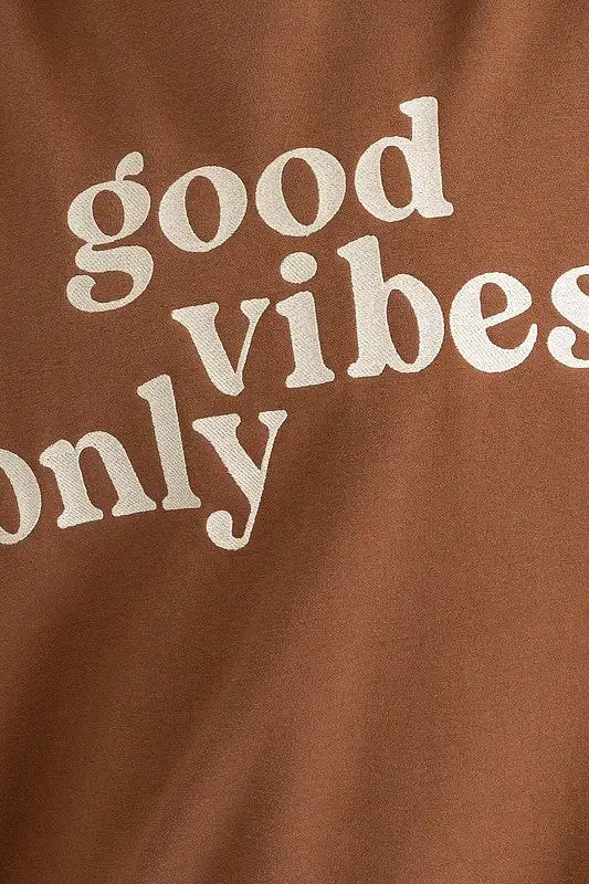 Good Vibes Only Embroidery Oversized Sweatshirt