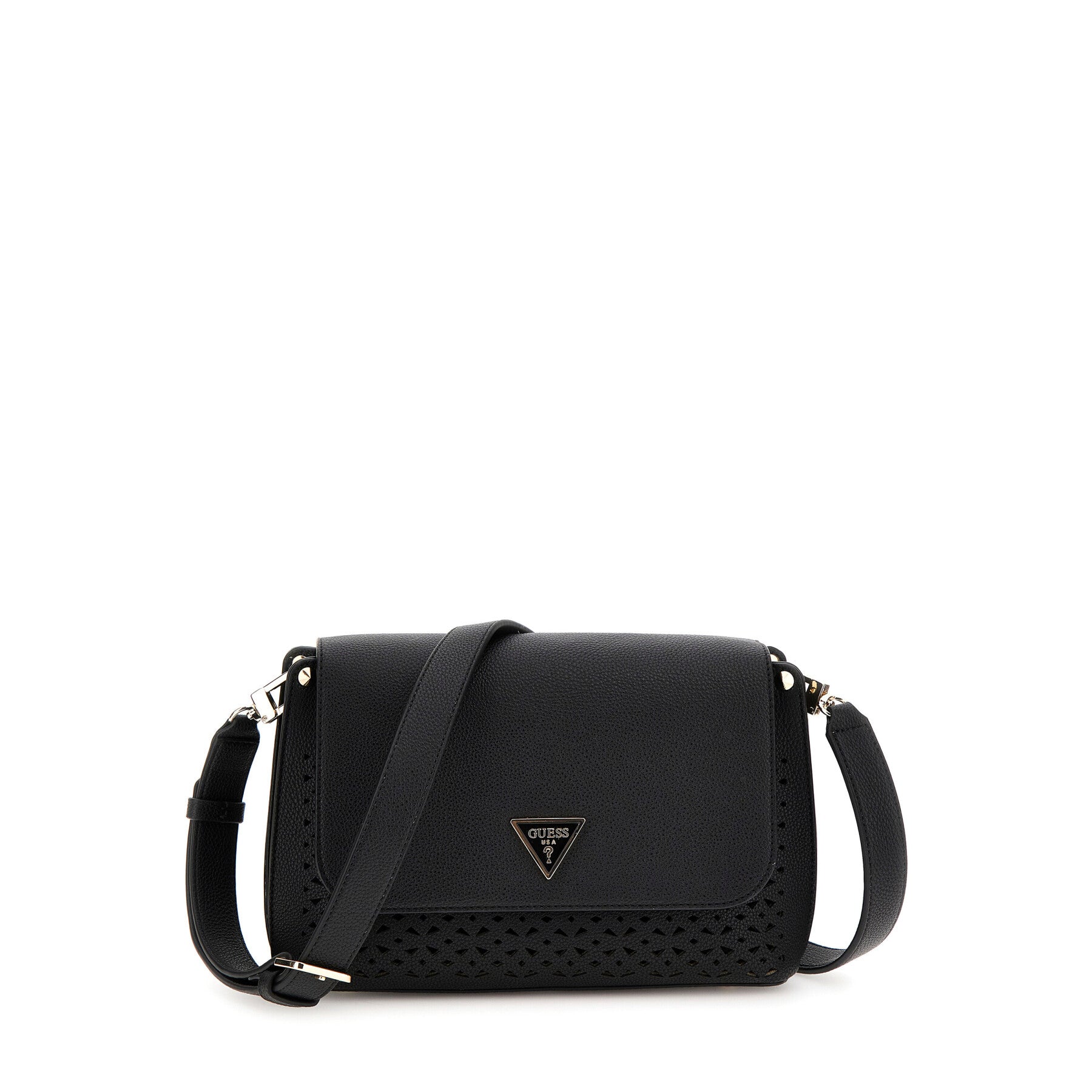 GUESS MERIDIAN PERFORATED FLAP CROSSBODY