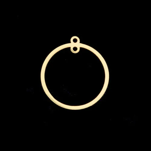 Hoop Earring Findings, 201 Stainless Steel, Links, For Earring Making, Ring, Laser Cut, 18K Gold Plated, 21mm