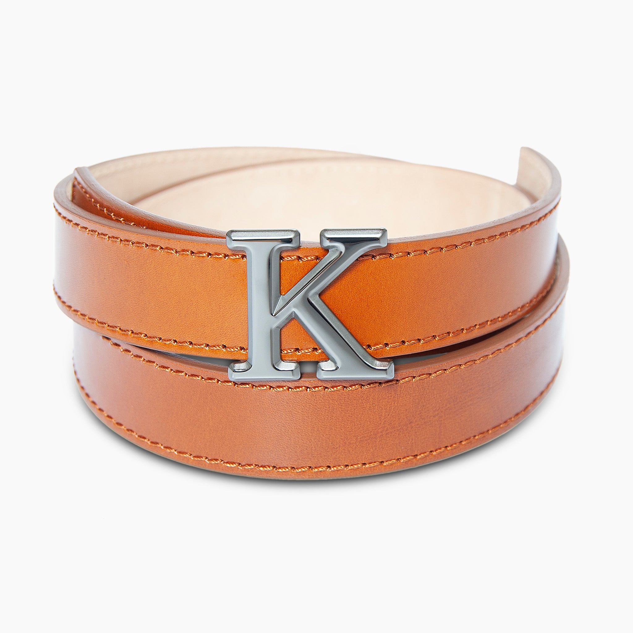 K Logo belt buckle and strap (cuoio fiorentino) *