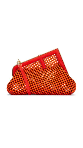 Laser Cut Fendi First Small Bag - Red