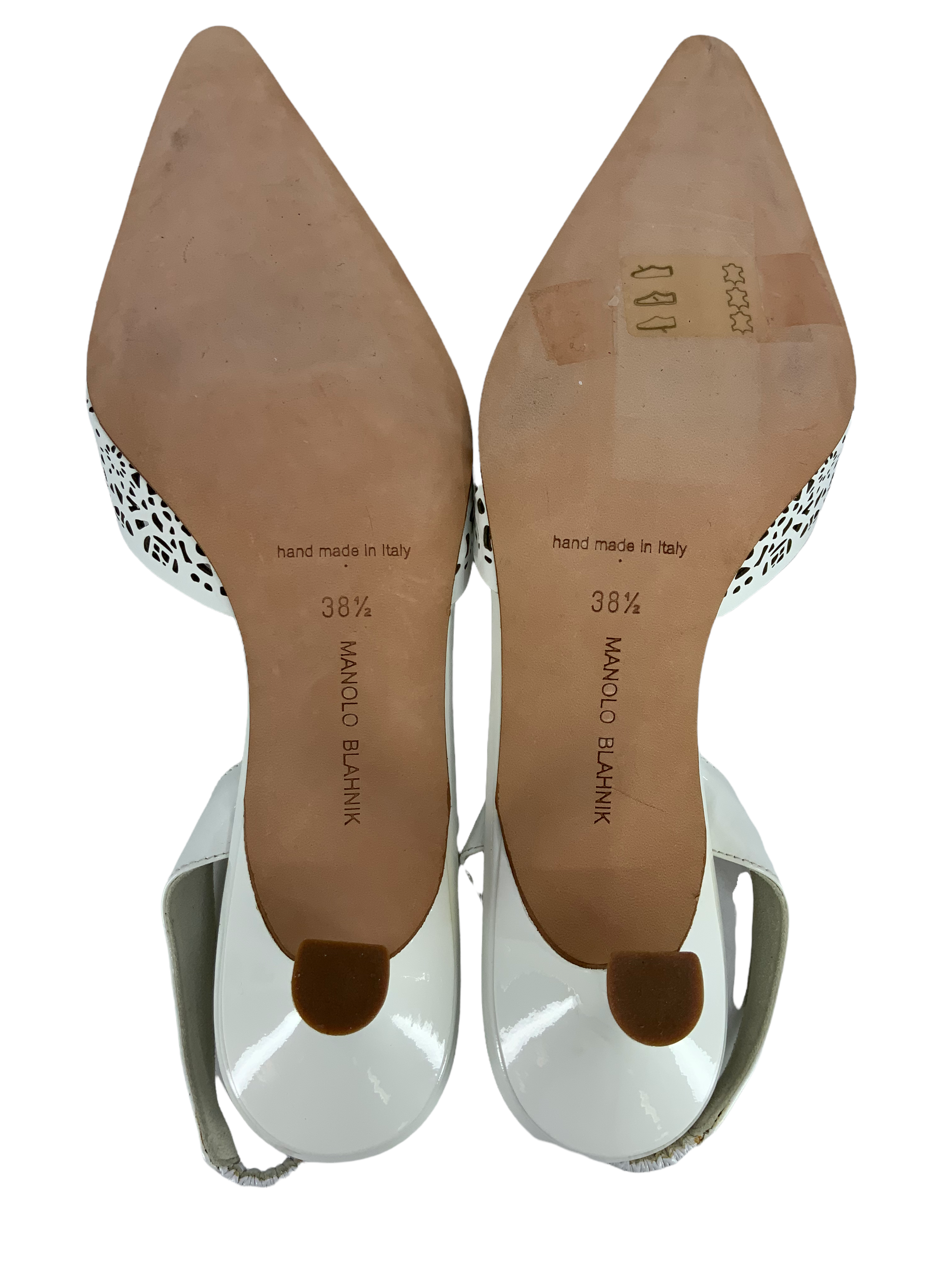 Manolo Blahnik Laser-Cut Carolyne Slingback Pumps Size 8.5