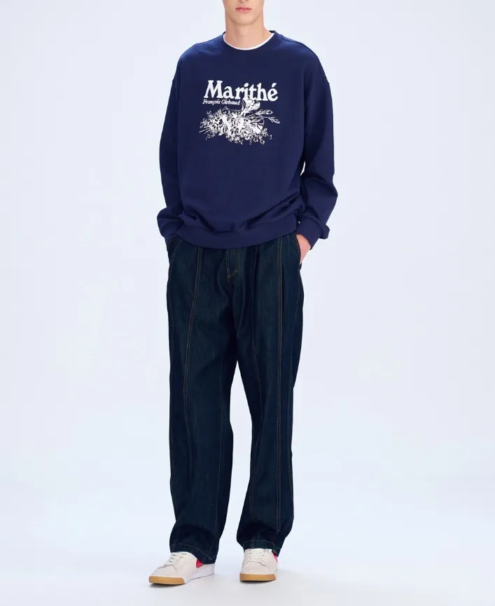 Marithe + Francois Girbaud  |[MARITHE]★ FLOWER OVERSIZED SWEATSHIRT