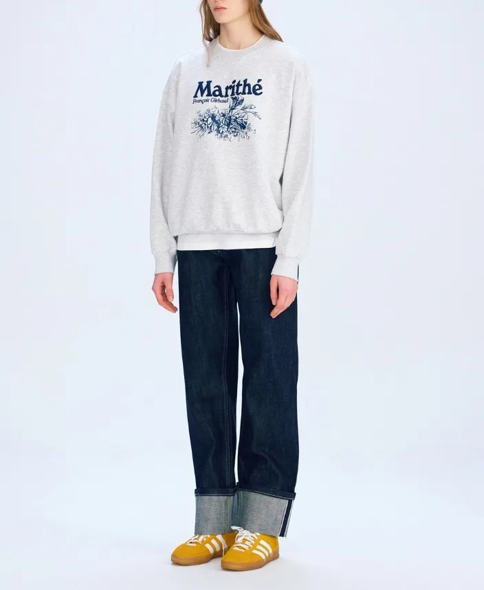 Marithe + Francois Girbaud  |[MARITHE]★ FLOWER OVERSIZED SWEATSHIRT