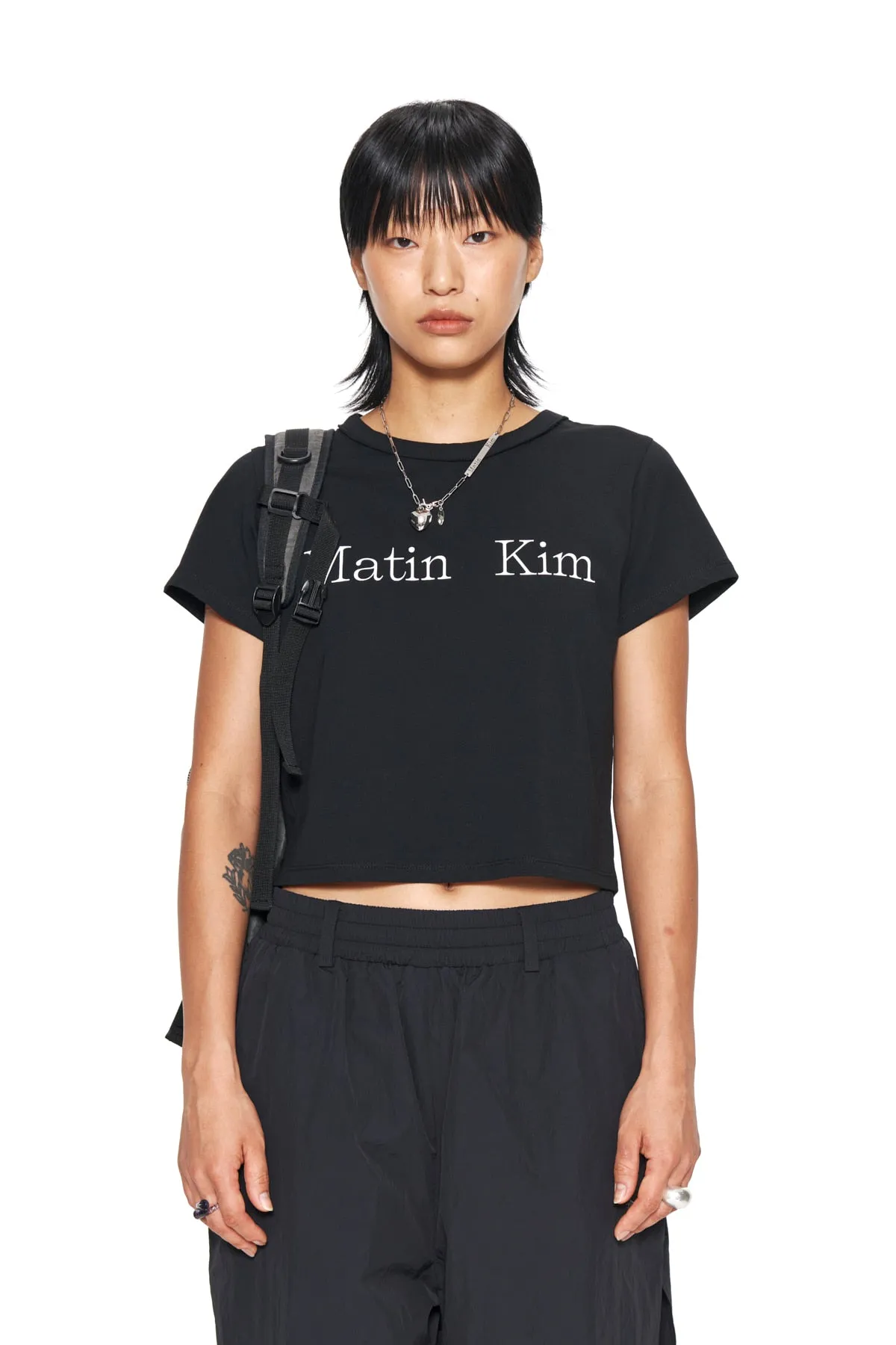 MATIN LOGO CROP TOP IN BLACK