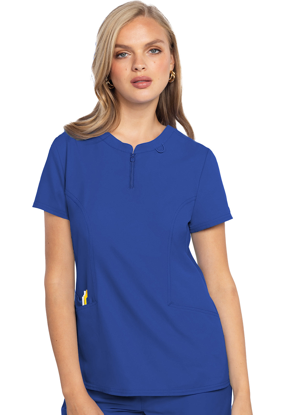 Med Couture MC609 Insight Zip Henley 3 Pocket Women's Scrub Top