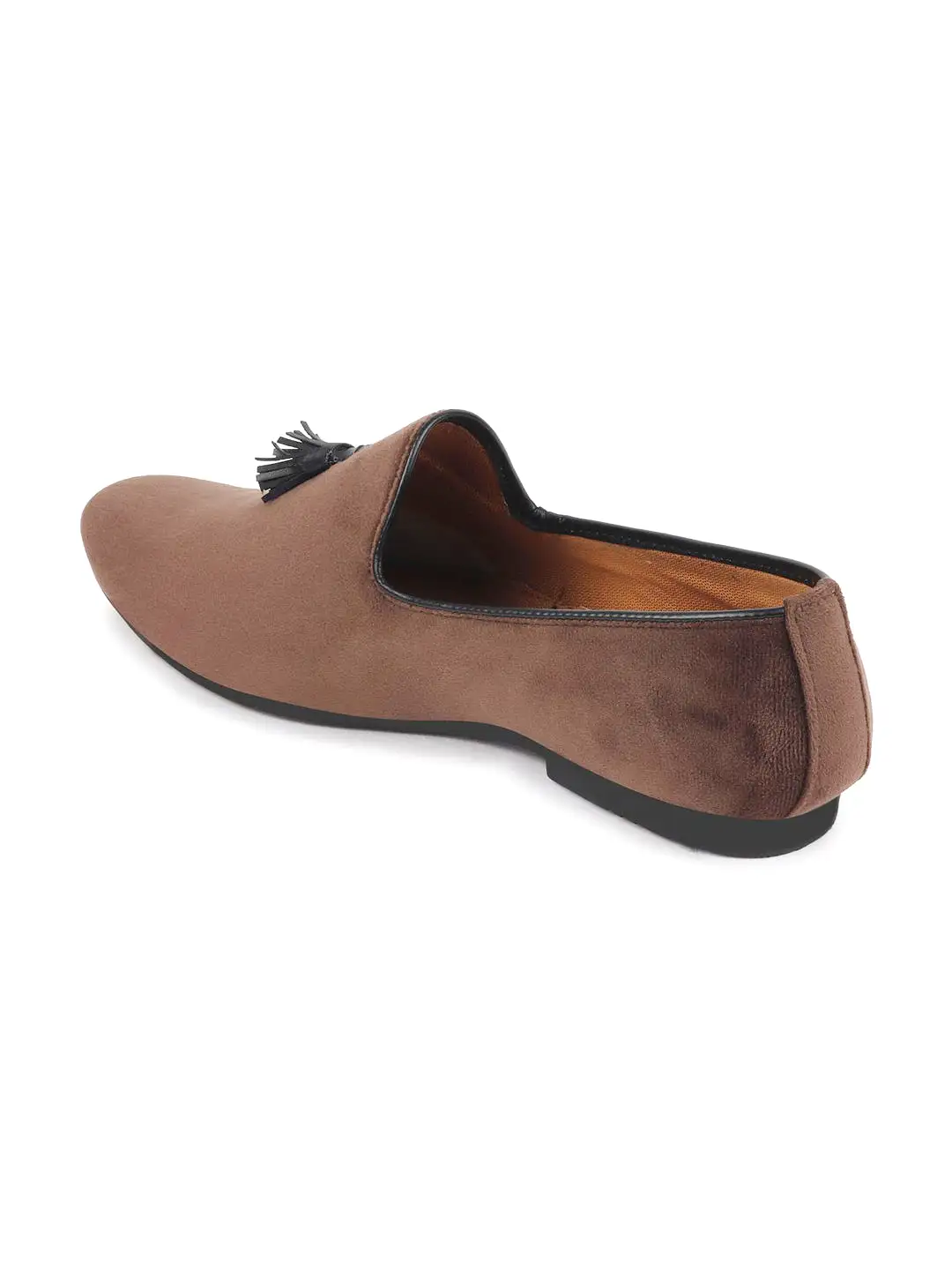 Men Brown Casual Velvet Slip-On Loafers