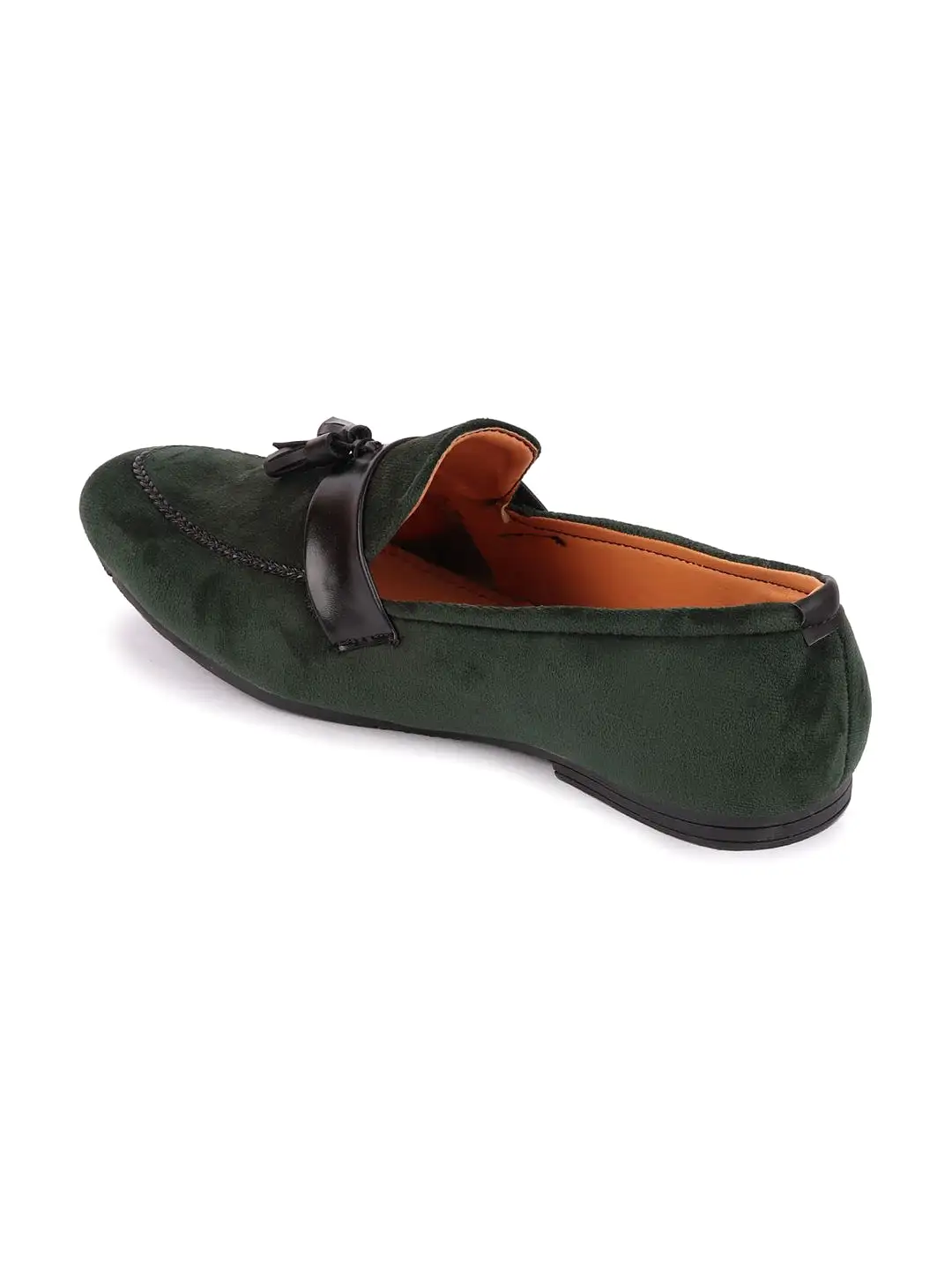 Men Mehandi Casual Velvet Slip-On Loafers