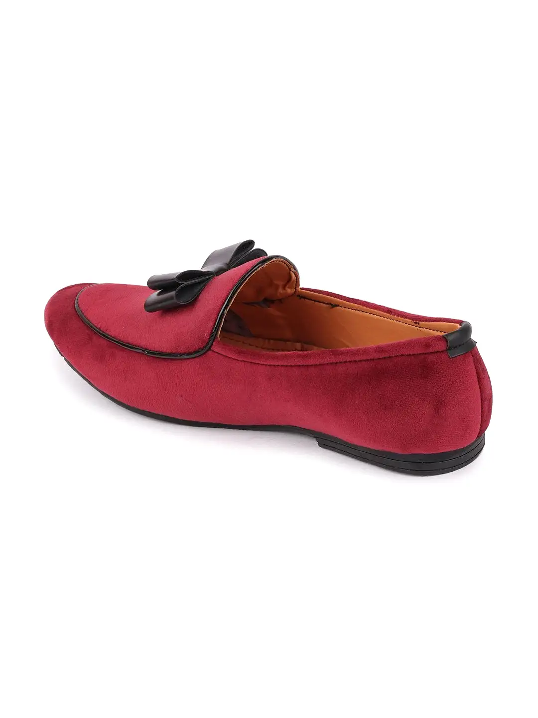 Men Red Casual Velvet Slip-On Loafers