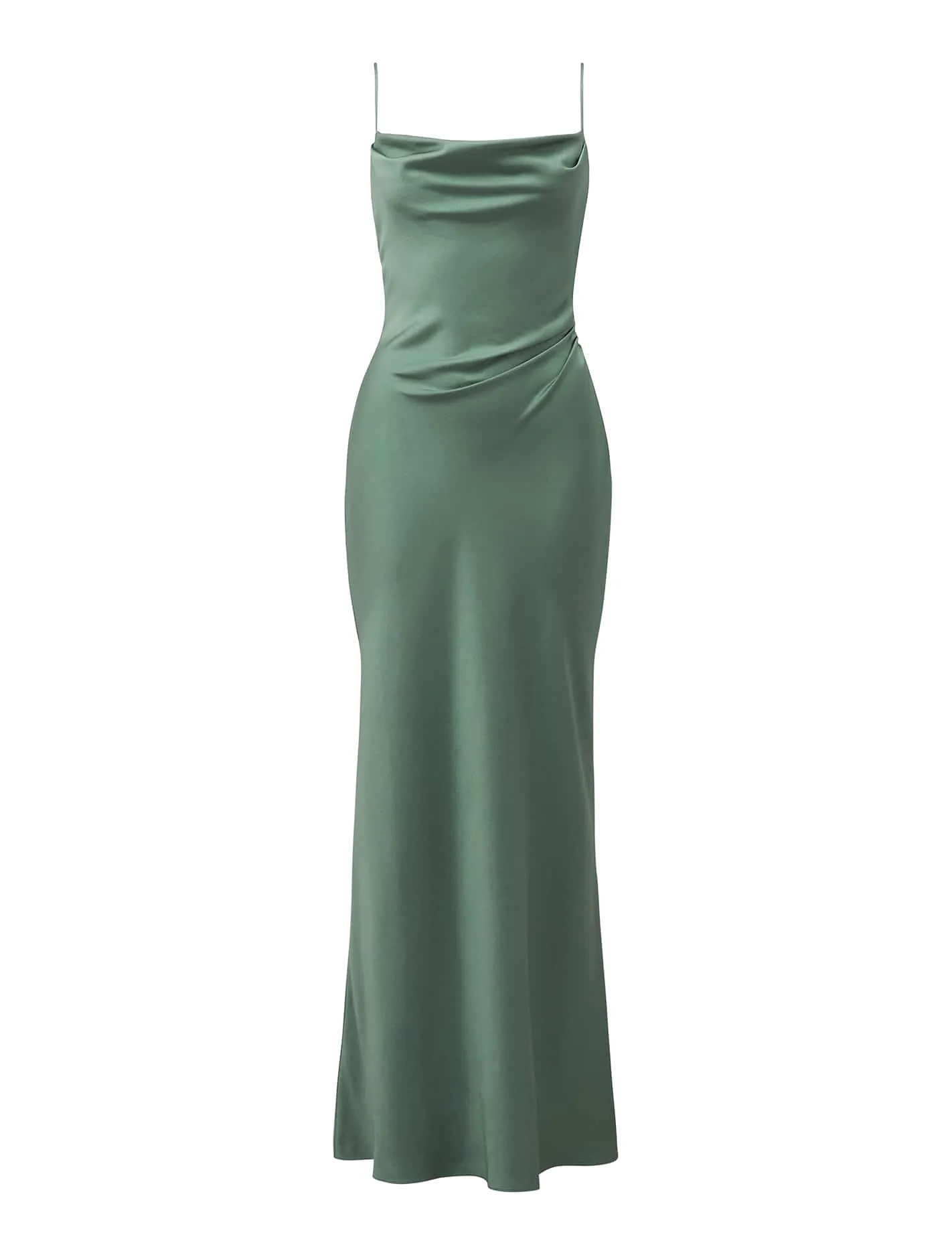 Mia Boat Neck Satin Maxi Dress