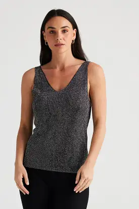 Mia Top - Black Sparkle