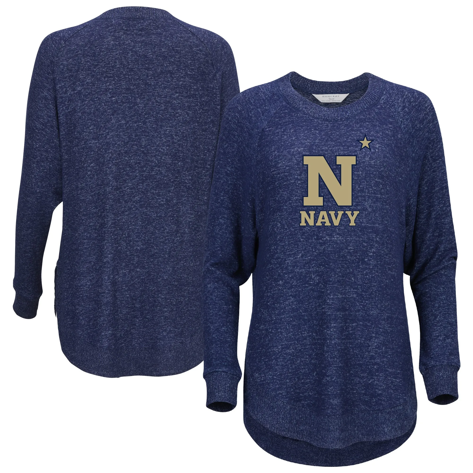 Navy Midshipmen Women's Navy Oversized Cuddle Raglan Tri-Blend Pullover Sweatshirt