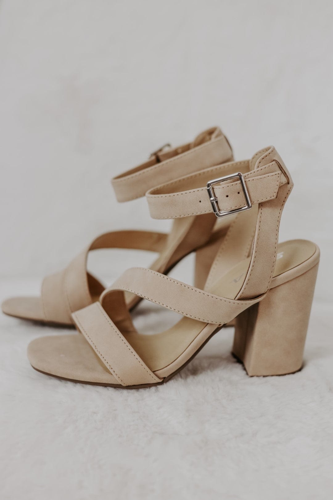 Nude Buckled Strap Heel