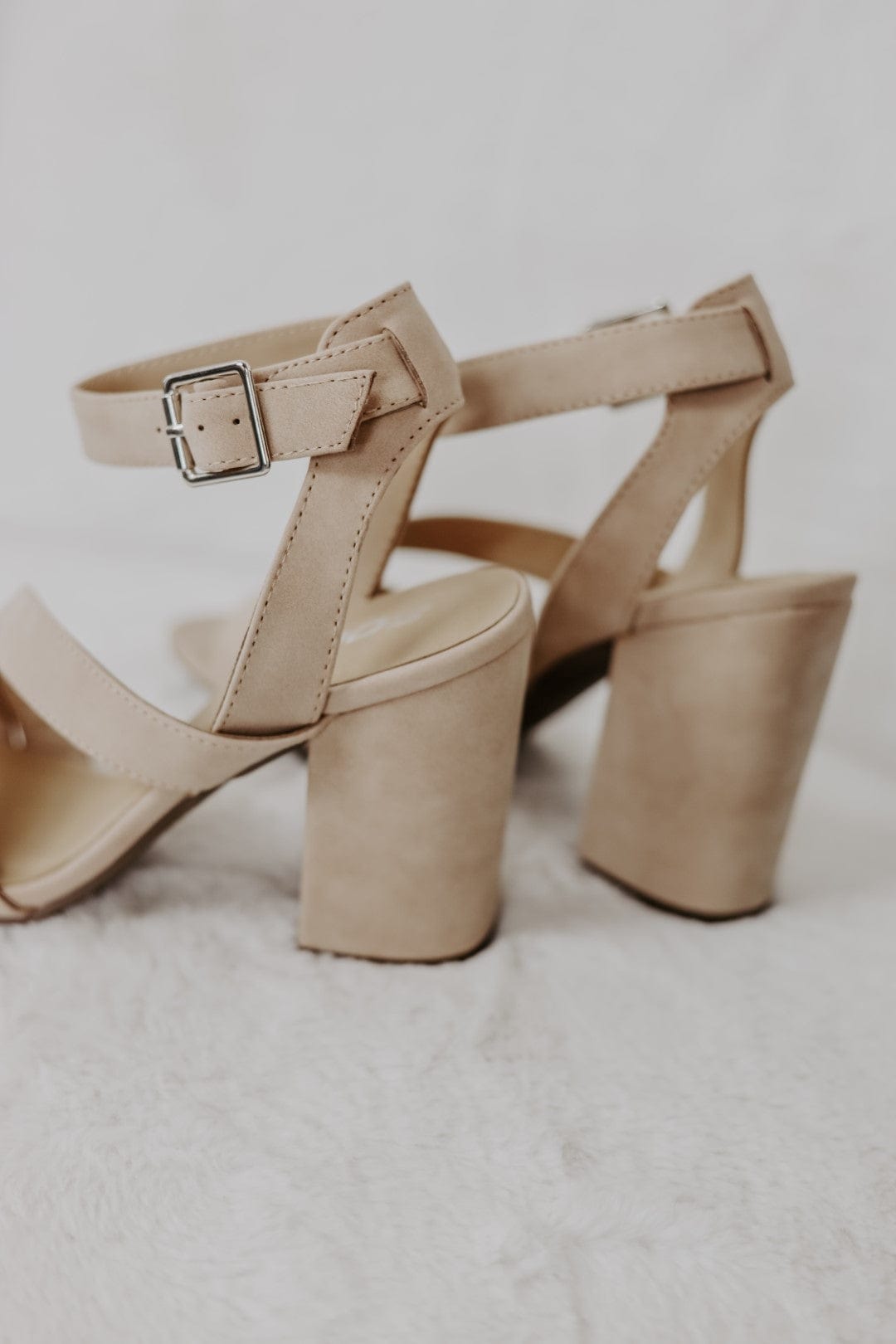 Nude Buckled Strap Heel