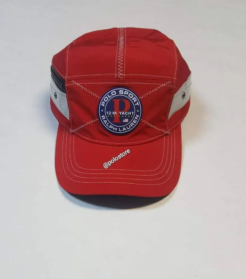 Nwt Polo Ralph Lauren Red 5 Panel Yacht P 12 M  Reflective Buckle Strap Hat