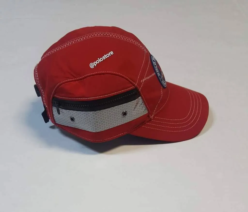 Nwt Polo Ralph Lauren Red 5 Panel Yacht P 12 M  Reflective Buckle Strap Hat